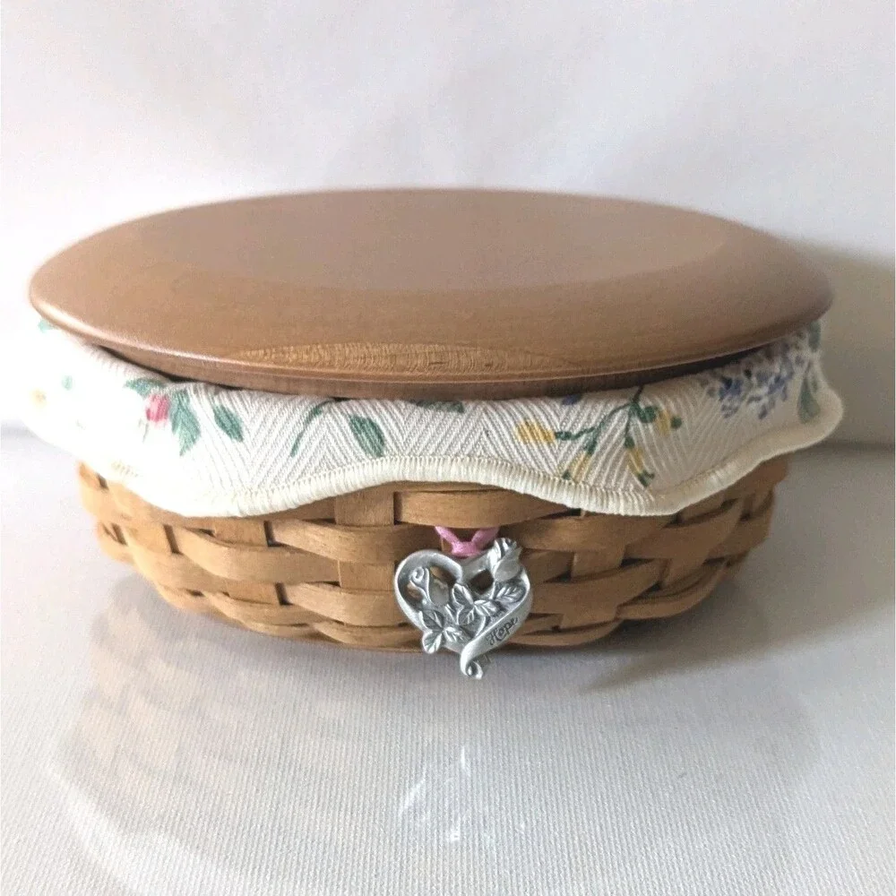 Longaberger 2003 Horizon Of Hope American Cancer Society Basket Set Lid